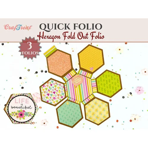 CrafTreat - Scrapbook Blanks - Quick Folio - Hexagon Fold Out