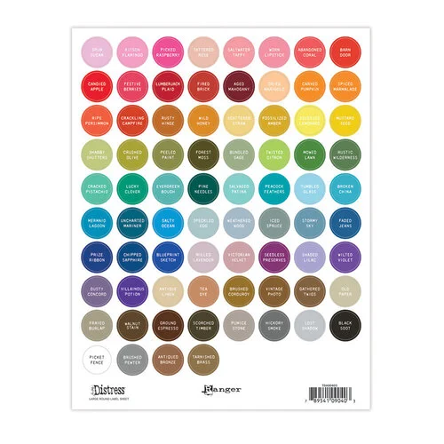 Ranger Ink - Tim Holtz - Distress Ink Pad Label Sheets - Large Round - White