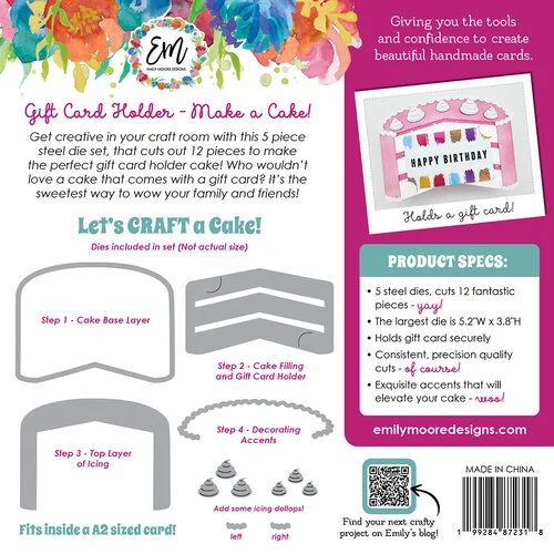 Emily Moore Designs - Dies - Gift Card Holder - Make A Cake