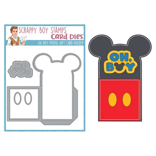 Scrappy Boy Stamps - Dies - Oh Boy Mouse Gift Card Holder 1 Scrappy Boy Stamps - Dies - Oh Boy Mouse Gift Card Holder