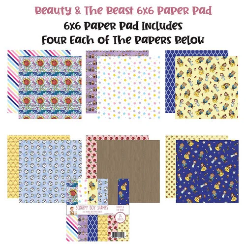 Scrappy Boy Stamps - 6 x 6 Paper Pack - Beauty & The Beast