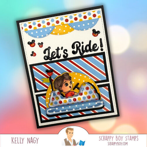 Scrappy Boy Stamps - Dies - Mouse Bumper Car 6 Scrappy Boy Stamps - Dies - Mouse Bumper Car