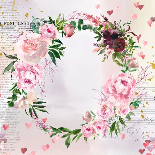Memory Place - Sending Love Collection - 12 x 12 Double Sided Paper - 03 2 Memory Place - Sending Love Collection - 12 x 12 Double Sided Paper - 03