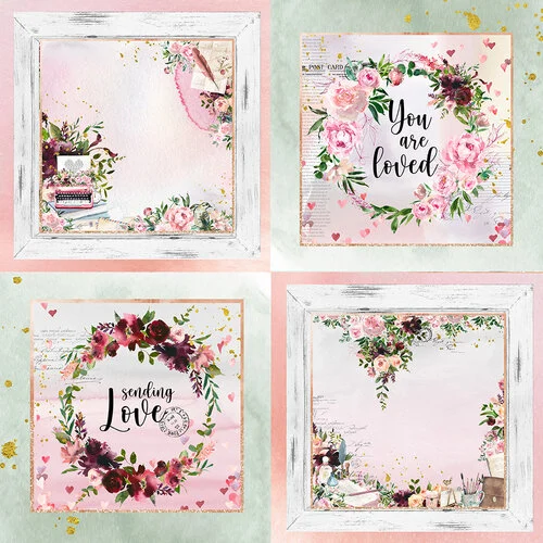 Memory Place - Sending Love Collection - 12 x 12 Double Sided Paper - 06 2 Memory Place - Sending Love Collection - 12 x 12 Double Sided Paper - 06