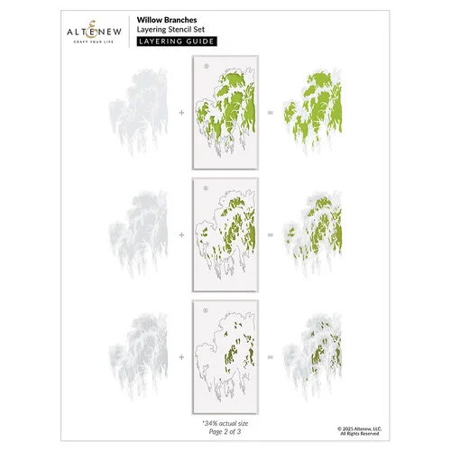 Altenew - Layering Stencils - 6 in 1 Set - Willow Branches 3 Altenew - Layering Stencils - 6 in 1 Set - Willow Branches