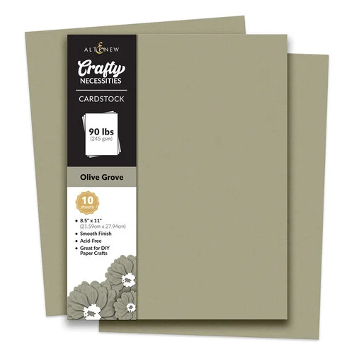 Altenew - Crafty Necessities Collection - 8.5 x 11 Cardstock Pack - Olive Grove - 10 Sheets