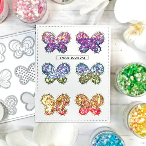 Scrapbook.com - Shimmer Flakes - Pinks - 2 oz Shaker Jars