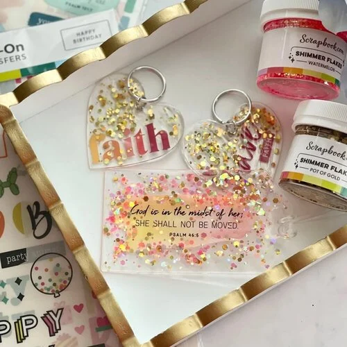 Scrapbook.com - Shimmer Flakes - Pinks - 2 oz Shaker Jars