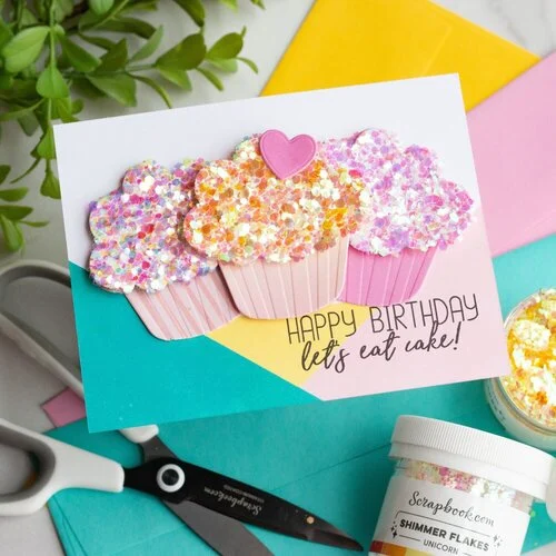 Scrapbook.com - Shimmer Flakes - Pinks - 2 oz Shaker Jars