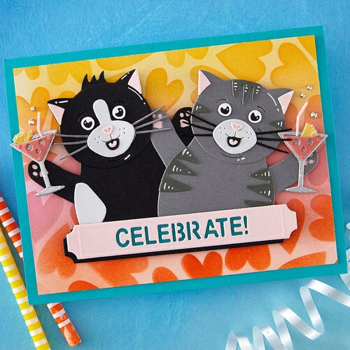 Spellbinders - Simon Hurley - Sending Hugs Collection - Etched Dies - Congrats Cat 4 Spellbinders - Simon Hurley - Sending Hugs Collection - Etched Dies - Congrats Cat