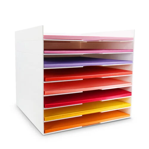 Scrapbook.com - Modern 12x12 Stackable Paper Trays - White - 8 Pack 1 Scrapbook.com - Modern 12x12 Stackable Paper Trays - White - 8 Pack