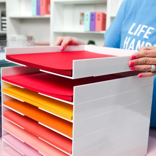 Scrapbook.com - Modern 12x12 Stackable Paper Trays - White - 8 Pack 3 Scrapbook.com - Modern 12x12 Stackable Paper Trays - White - 8 Pack