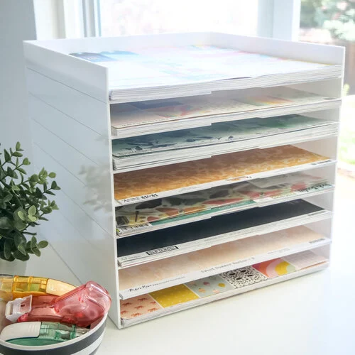 Scrapbook.com - Modern 12x12 Stackable Paper Trays - White - 8 Pack 6 Scrapbook.com - Modern 12x12 Stackable Paper Trays - White - 8 Pack