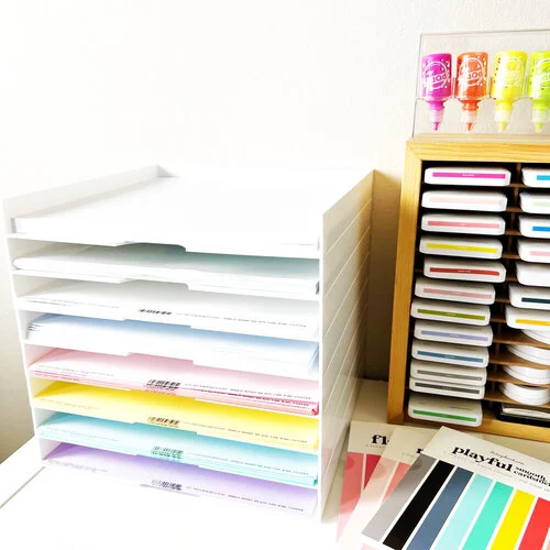 Scrapbook.com - Modern 12x12 Stackable Paper Trays - White - 8 Pack 7 Scrapbook.com - Modern 12x12 Stackable Paper Trays - White - 8 Pack