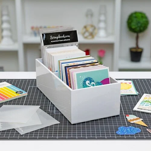 Scrapbook.com - Craft Room Basics - Small Envelope Organizer - 2 Compartments - White