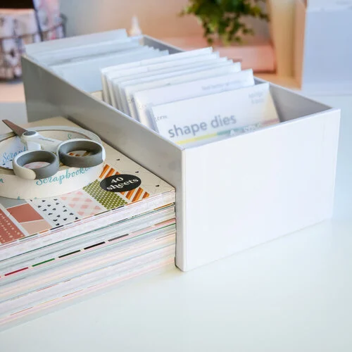 Scrapbook.com - Craft Room Basics - Small Envelope Organizer - 2 Compartments - White