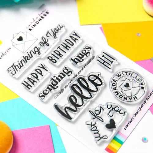 Scrapbook.com - Clear Photopolymer Stamp Set - Handmade Essentials 3 Scrapbook.com - Clear Photopolymer Stamp Set - Handmade Essentials