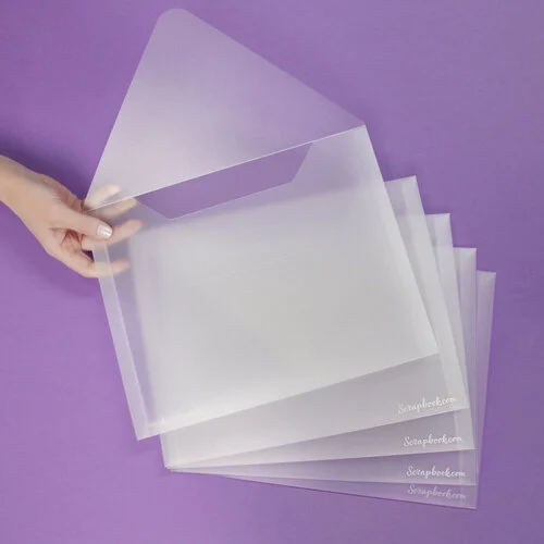 Scrapbook.com - Storage Envelopes - Plastic - 9 x 11.5 - Letter Size - 5 Pack