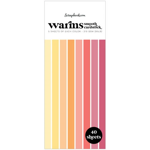 Scrapbook.com - Warms - Smooth Cardstock Paper Pad - Double Sided - 3.5 x 8.5 - 40 Sheets 1 Scrapbook.com - Warms - Smooth Cardstock Paper Pad - Double Sided - 3.5 x 8.5 - 40 Sheets