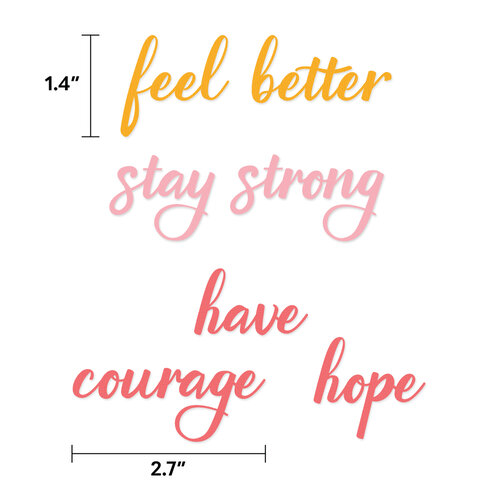 Scrapbook.com - Decorative Die Set - Feel Better Sentiments 2 Scrapbook.com - Decorative Die Set - Feel Better Sentiments