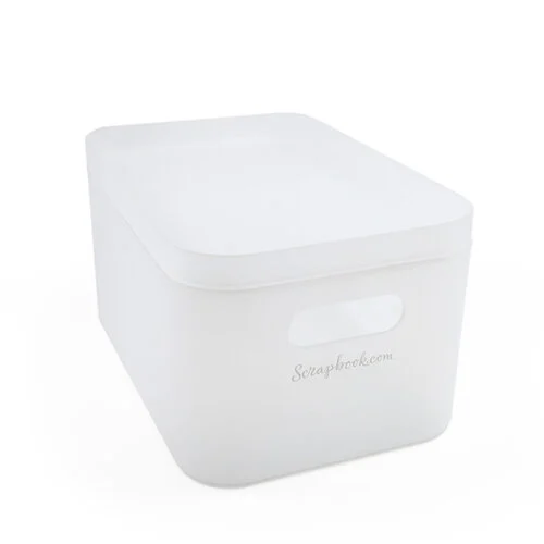Scrapbook.com - Storage Bin with Lid - Frost 1 Scrapbook.com - Storage Bin with Lid - Frost