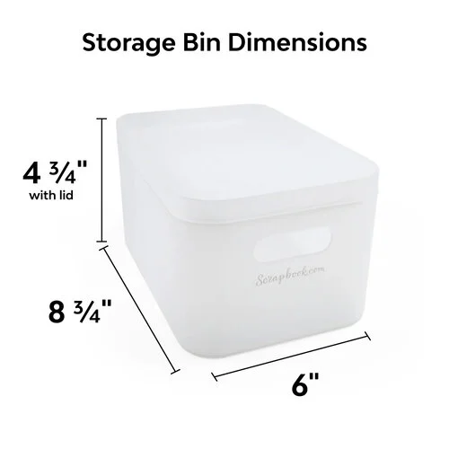 Scrapbook.com - Storage Bin with Lid - Frost 2 Scrapbook.com - Storage Bin with Lid - Frost