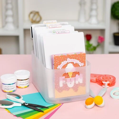 Scrapbook.com - Storage Bin with Lid - Frost 6 Scrapbook.com - Storage Bin with Lid - Frost