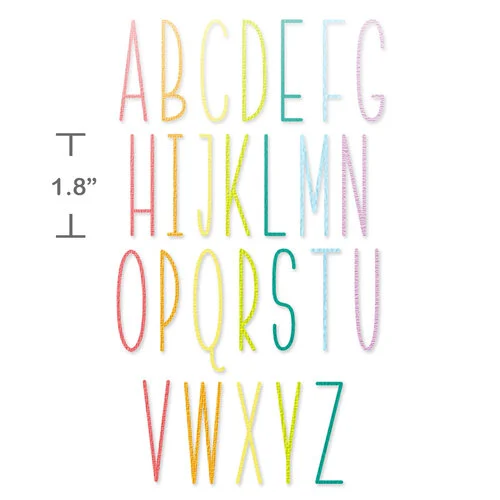 Scrapbook.com - Decorative Die Set - Tall Skinny Alphabet - Upper and Lower