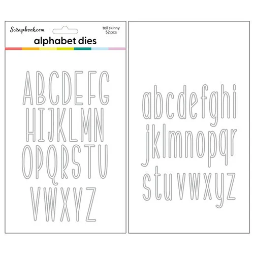 Scrapbook.com - Decorative Die Set - Tall Skinny Alphabet - Upper and Lower