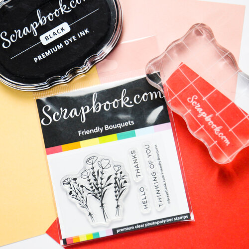 Scrapbook.com - Clear Photopolymer Stamp Set - Friendly Bouquets