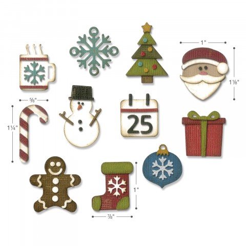 Sizzix - Tim Holtz - Alterations Collection - Thinlits Die - Vault Mini Christmas Things 2 Sizzix - Tim Holtz - Alterations Collection - Thinlits Die - Vault Mini Christmas Things