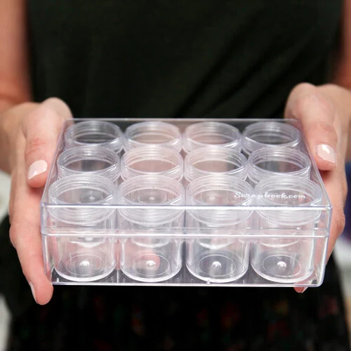Scrapbook.com - Embellishment Jars - 24 Pieces with Storage Cases - Large and Mini Bundle