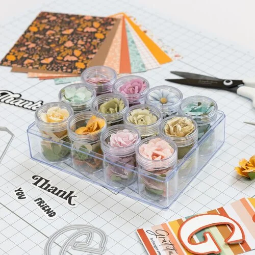 Scrapbook.com - Embellishment Jars - 24 Pieces with Storage Cases - Large and Mini Bundle