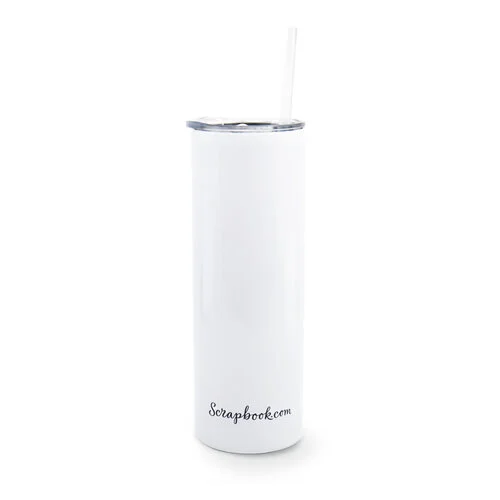 Scrapbook.com - Life Handmade - Tall Tumbler with Straw - White - 20oz 1 Scrapbook.com - Life Handmade - Tall Tumbler with Straw - White - 20oz