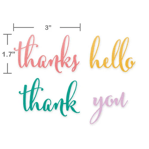 Scrapbook.com - Decorative Die Set - Thank You Sentiments 2 Scrapbook.com - Decorative Die Set - Thank You Sentiments