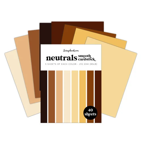 Scrapbook.com - Neutrals - Smooth Cardstock Paper Pad - A2 - 4.25 x 5.5 - 40 Sheets
