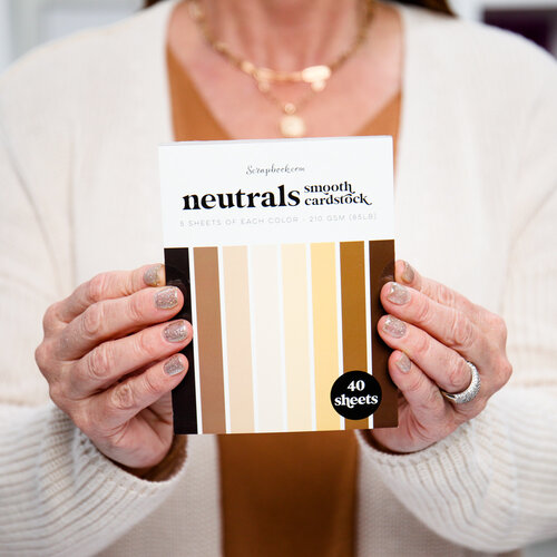 Scrapbook.com - Neutrals - Smooth Cardstock Paper Pad - A2 - 4.25 x 5.5 - 40 Sheets