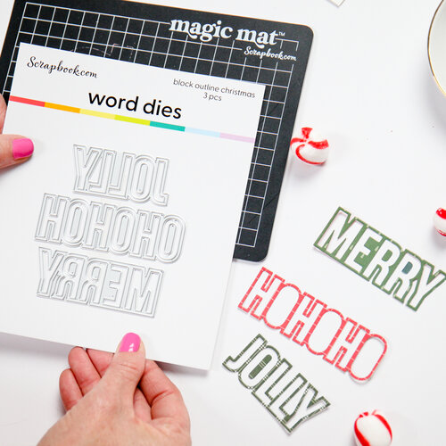 Scrapbook.com - Decorative Die Set - Christmas Block Words 2 Scrapbook.com - Decorative Die Set - Christmas Block Words