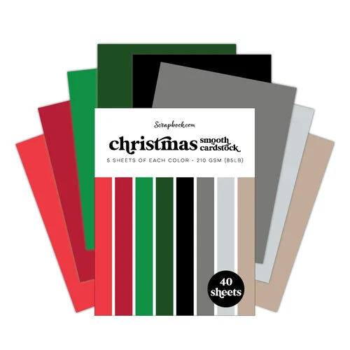 Scrapbook.com - Christmas - Smooth Cardstock Paper Pad - A2 - 4.25 x 5.5 - 40 Sheets