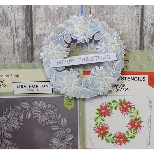 Lisa Horton Crafts - Layering Stencils - Christmas Wreath