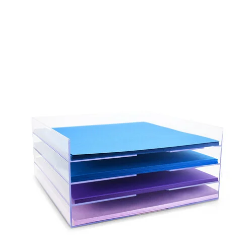 Scrapbook.com - Modern 12x12 Stackable Paper Trays - Clear - 4 Pack 1 Scrapbook.com - Modern 12x12 Stackable Paper Trays - Clear - 4 Pack