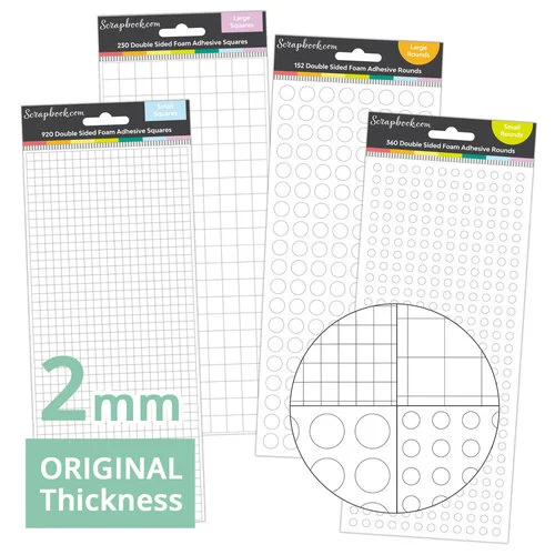 Scrapbook.com - Double Sided Adhesive Foam Assortment - White - 2mm Thickness 1 Scrapbook.com - Double Sided Adhesive Foam Assortment - White - 2mm Thickness