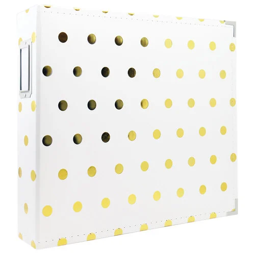 Scrapbook.com - 12x12 Three Ring Album - White with Gold Foil Dots 1 Scrapbook.com - 12x12 Three Ring Album - White with Gold Foil Dots