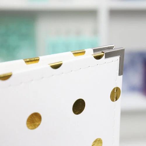 Scrapbook.com - 12x12 Three Ring Album - White with Gold Foil Dots 4 Scrapbook.com - 12x12 Three Ring Album - White with Gold Foil Dots