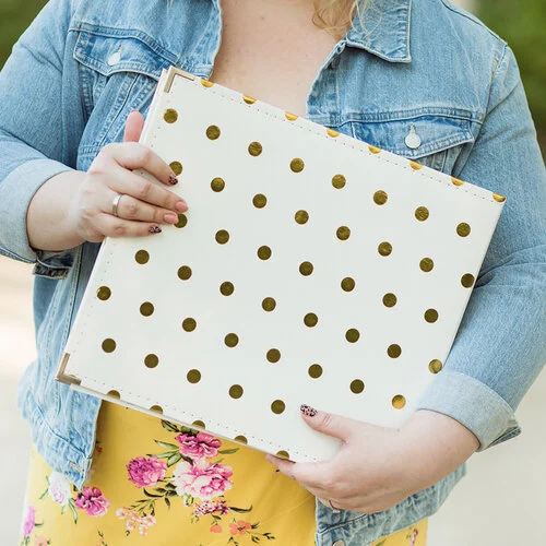 Scrapbook.com - 12x12 Three Ring Album - White with Gold Foil Dots 8 Scrapbook.com - 12x12 Three Ring Album - White with Gold Foil Dots