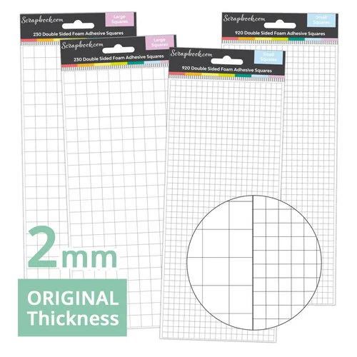 Scrapbook.com - Double Sided Adhesive Foam - Squares Assortment - White - 2mm Thickness 1 Scrapbook.com - Double Sided Adhesive Foam - Squares Assortment - White - 2mm Thickness