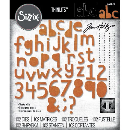 Sizzix - Tim Holtz - Thinlits Dies - Vault Alphanumeric Cutout Lower