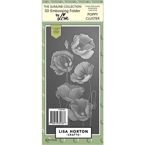 Lisa Horton Crafts - Slimline - 3D Embossing Folder - Poppy Cluster 1 Lisa Horton Crafts - Slimline - 3D Embossing Folder - Poppy Cluster
