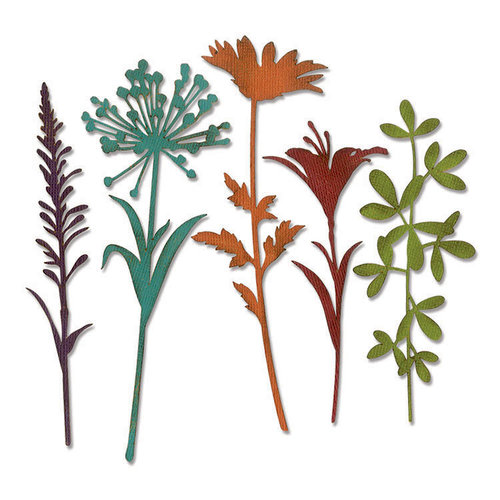 Sizzix - Tim Holtz - Alterations Collection - Thinlits Dies - Wildflower Stems 02 1 Sizzix - Tim Holtz - Alterations Collection - Thinlits Dies - Wildflower Stems 02