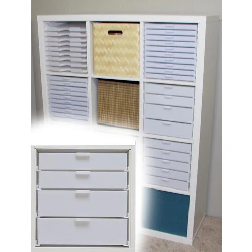 Best Craft Organizer - K3 - Two 3 Inch and Two 2 Inch Storage Drawers for Ikea Kallax(Expedit) Unit